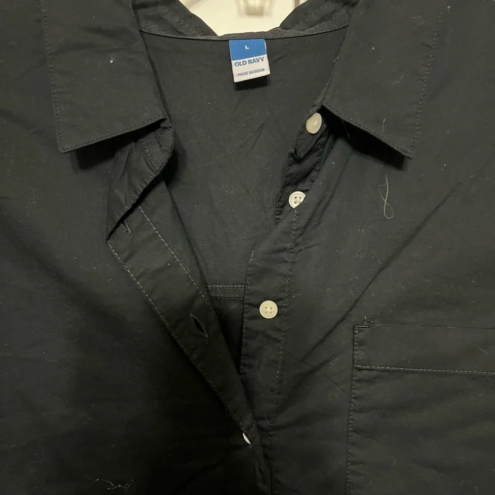 Old Navy Black Button-Up Shirt Dress - Picture 3 of 4